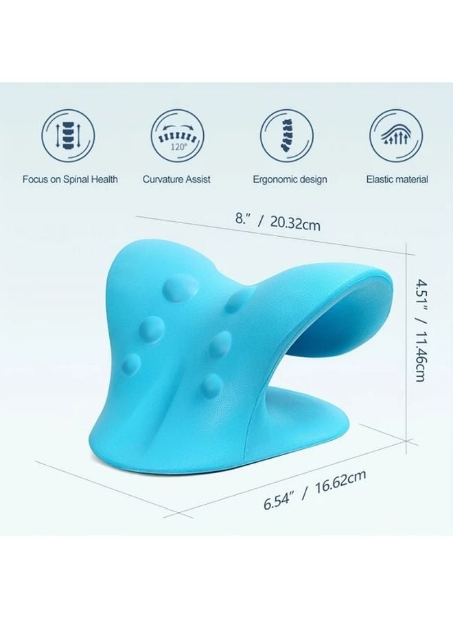 Blue Neck And Shoulder Relaxer Cervical Spine Correction Ergonomic Foam Pillow For Posture Support - Image 4